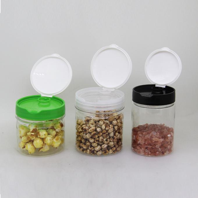 400ml Flip Top Plastic Easy Open Lid Dried Food Jars With Labeling LOGO