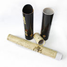 Black Mailing Paper Tube packaging For Map / Documents With Plastic PP Lid