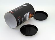 Food Grade Round Paper Cans Packaging With Black Plastic Lids For Wine Cup  Bowl