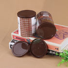 Customized Logo PE Plastic Lids 73mm Brown Color For Paper Pop Can