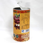Eco-friendly Cylinder Full Opening Easy Open Lid Paper Composite Cans for Dried Fruits Nuts Coffee