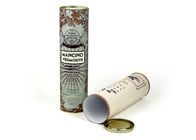 Kraft Paper Poster Tube Packaging , Strech Iron Cap Cylinder Boxes