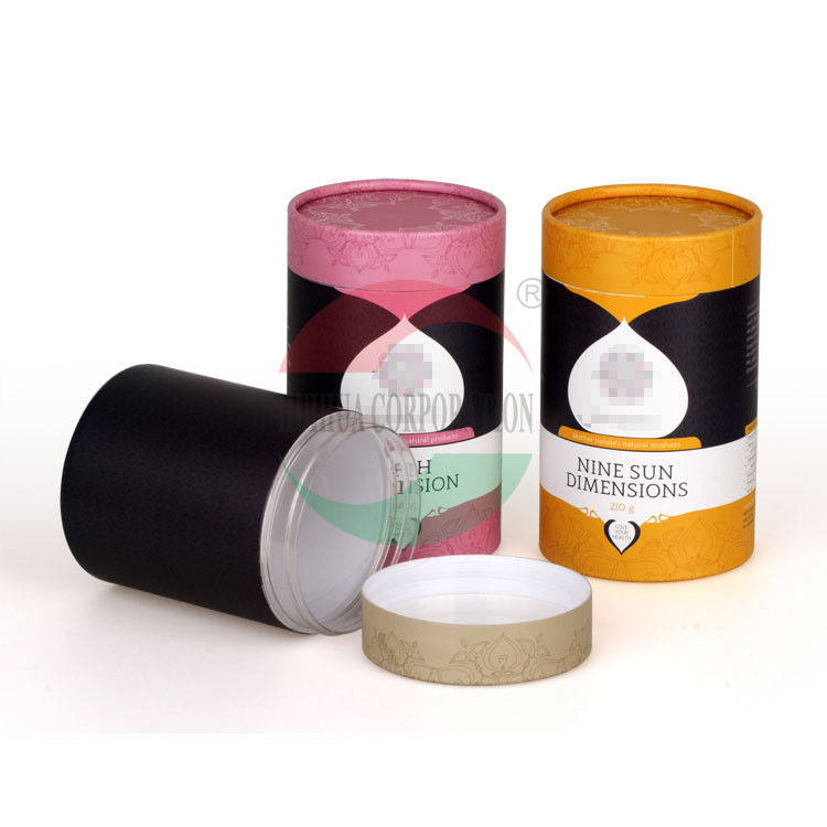 Round Paper Composite Cans For Coffee Powder Packaging , Cylinder Paper Tube Packaging