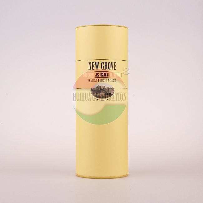 Recyclable Yellow Wine Paper Cans Packaging Round Food Can Packaging For Wine