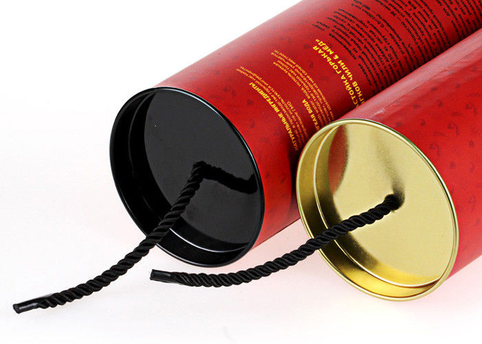Creative Wine Paper Tube Packaging With Red Art Paper / Custom Logo Printing
