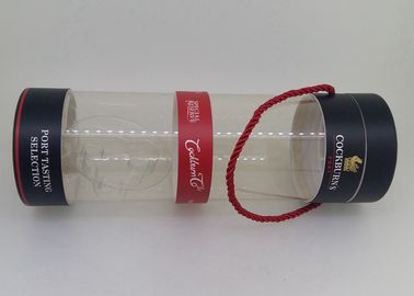 99mm Diameter Clear PVC / Paper Cans Packaging With Rope Handle Spirits