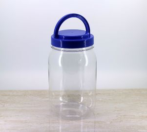 Food Grade Clear Pet Jars With Handle 190ml , clear plastic jars with lids