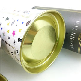 CMYK Printing Recycled Paper Composite Cans / Tea Tin Packaging Tube