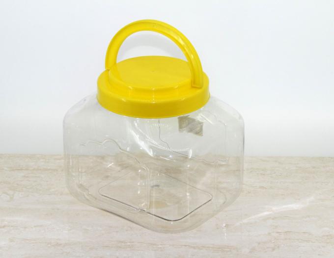 Food Grade Clear Pet Jars With Handle 190ml , clear plastic jars with lids