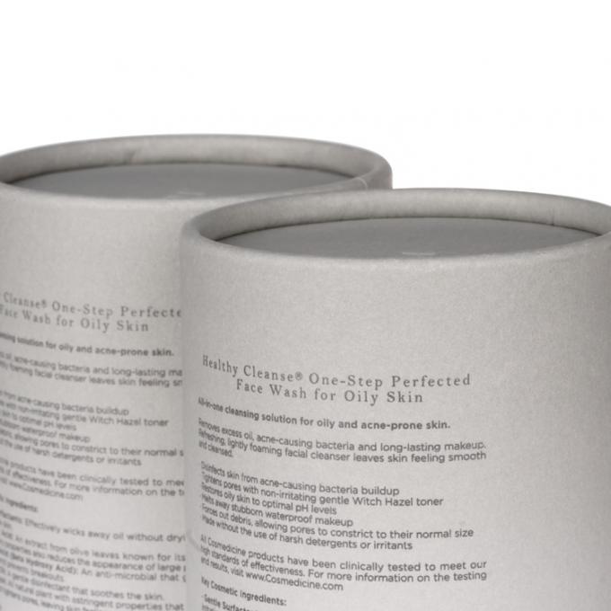 OEM White Cosmetic Cardboard Tube Packaging with Silk Screen Printing