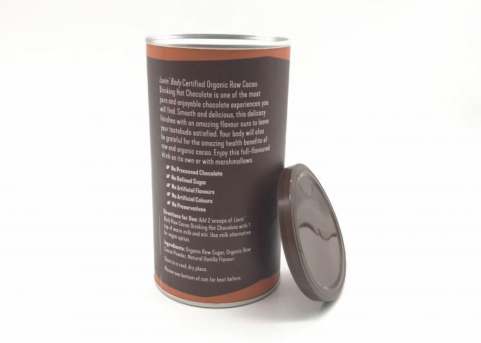 Food Grade Airtight Paper Cans Packaging / Empty Round Paper Tube