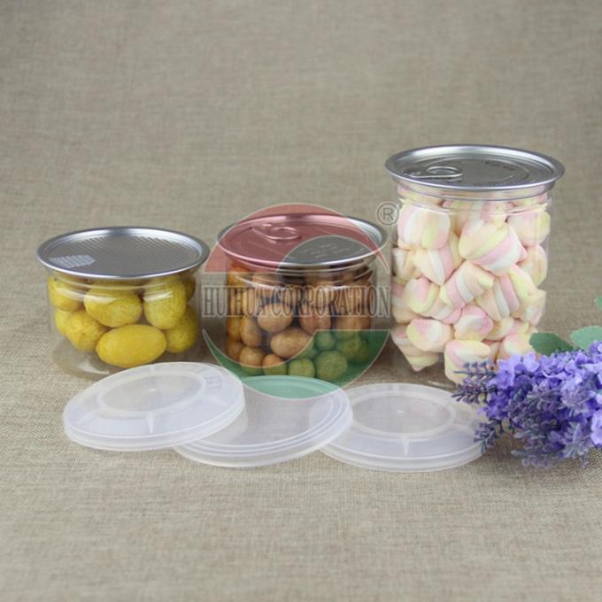 Recyclable Round Tea Sugar 500ml Clear Pet Jars