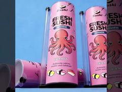 push up sushi paper tube with soy sauce