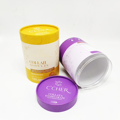Airtight Paper Composite Paper Cans Protein Powder Packaging Tube With Screw Lids