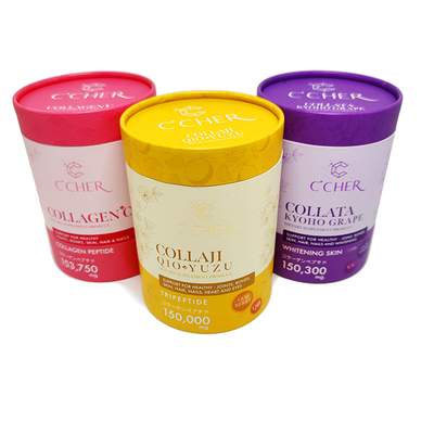 Airtight Paper Composite Paper Cans Protein Powder Packaging Tube With Screw Lids
