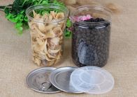 Food Packaging Airtight PET Plastic Canister With Clear PE Plastic Cover