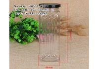 550ml Square Transparent Food - Grade PET Canister With Iron Screw Cap