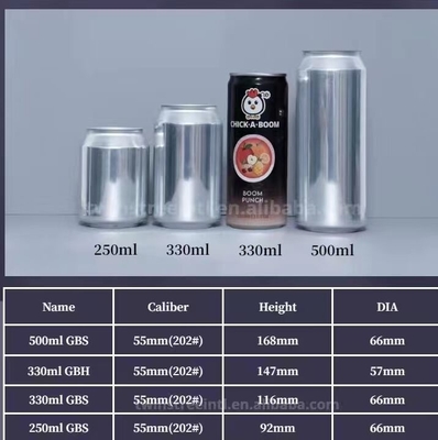 Aluminum Beverage Cans 250Ml 330Ml 500Ml BPA Free For Beer Packaging