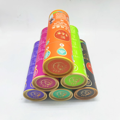 Custom Cylinder Biodegradable Gift Paper Tube For Loose Tea Coffee Packaging