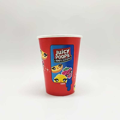 Disposable Custom Logo Printed PE / PLA Coated Coffee Juice Paper Cup With Lid