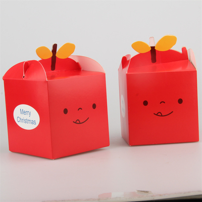 Cake Gift Food Packaging Boxes Recycled Food Cupcake Folding Box With Handle