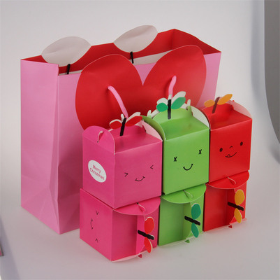 Cake Gift Food Packaging Boxes Recycled Food Cupcake Folding Box With Handle