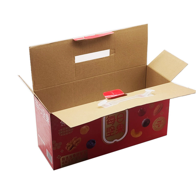 CMYK Recycled Paper Gift Boxes Square Kraft New Year Food Packaging Paper Gift Box For Nuts
