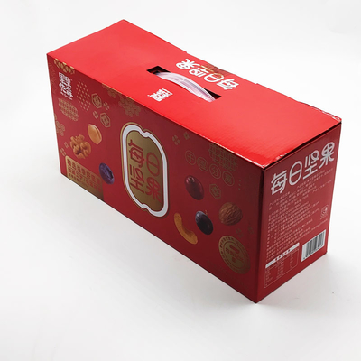 CMYK Recycled Paper Gift Boxes Square Kraft New Year Food Packaging Paper Gift Box For Nuts