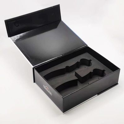 Book Shaped Rigid Paper Box Packaging Magnetic Gift Boxes With EVA Foam Insert