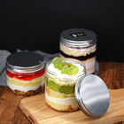 450ml Food Grade Clear Round Pet Plastic Ice Cream Jar With Screw Top Lids