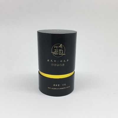Custom Loose-Leaf Tea Gold Paper Tube Packaging with Clear Cut Out and 128/157g Art Paper