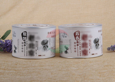 Glossy / Matte Lamination Paper Composite Cans With Transparent Plastic Cap