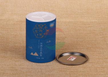 ODM Salt Food Lining Custom Printed Round Paper Packaging Can With Shake Lid