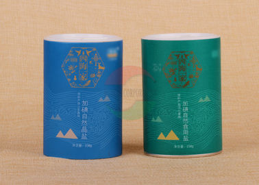 ODM Salt Food Lining Custom Printed Round Paper Packaging Can With Shake Lid