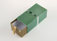 Embossing / Hot Foil Stamping Cardbaord Gift Boxes With Ribbon Drawer Lid