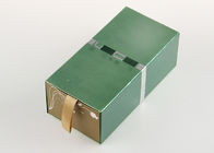 Embossing / Hot Foil Stamping Cardbaord Gift Boxes With Ribbon Drawer Lid