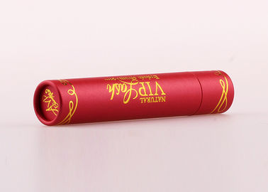 Customised Gold Staming Red Paper Tube Packaging For Eyelash Grower Tube Packing