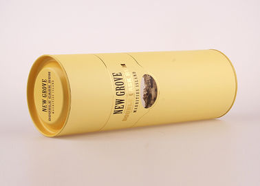 Customised Movable Lid Yellow Wine Bottle Gift Tube / Cardboard Paper Tubes