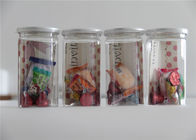 Food grade PET Clear Plastic Cylinder 400ml Candy Canister Easy Open