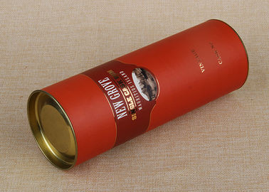 Recyclable Cylinder Red Paper Composite Cans Wine Can Packaging With Flat Lids