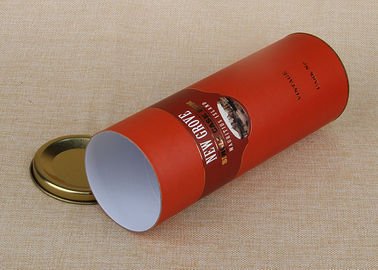 Recyclable Cylinder Red Paper Composite Cans Wine Can Packaging With Flat Lids