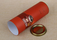 Recyclable Cylinder Red Paper Composite Cans Wine Can Packaging With Flat Lids