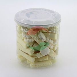 Free Sample Transparent Round Shape Plastic PET Can , Empty Easy Open Can For Food