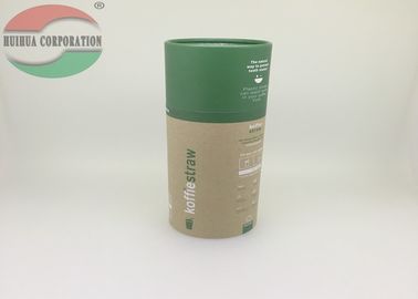 Custom Paper Box Straw Packaging / Matt Lamination Cardboard Cylinder Tubes