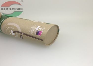 Custom Paper Box Straw Packaging / Matt Lamination Cardboard Cylinder Tubes