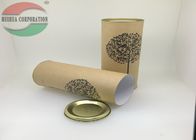 Wine Bottle Kraft Paper Tube Packing with Printed Logo / Wooden Cork Lid