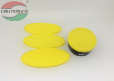 Non Spill Yellow Oval PP Plastic Lid For Easy Open End Fruit Can