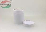 White Round Paper Box for Coffee , Cardboard Tube Packaging With Paper Lid