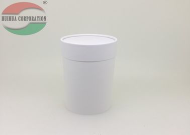 White Round Paper Box for Coffee , Cardboard Tube Packaging With Paper Lid