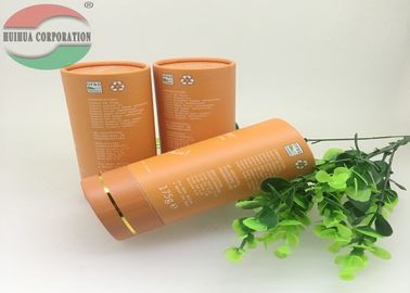 Large Kraft Cardboard PET Paper Tube Packaging With Hot Stamping Orange